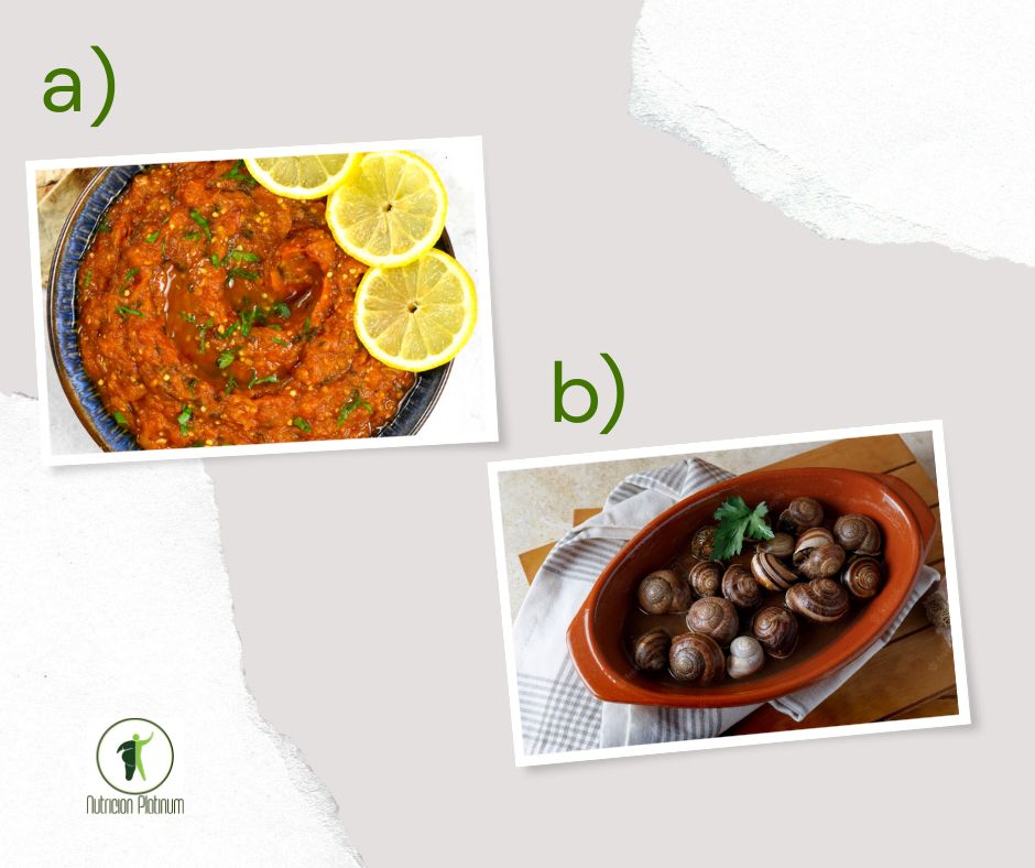 Ensalada de BERENJENA marroquí y caracoles al ajillo